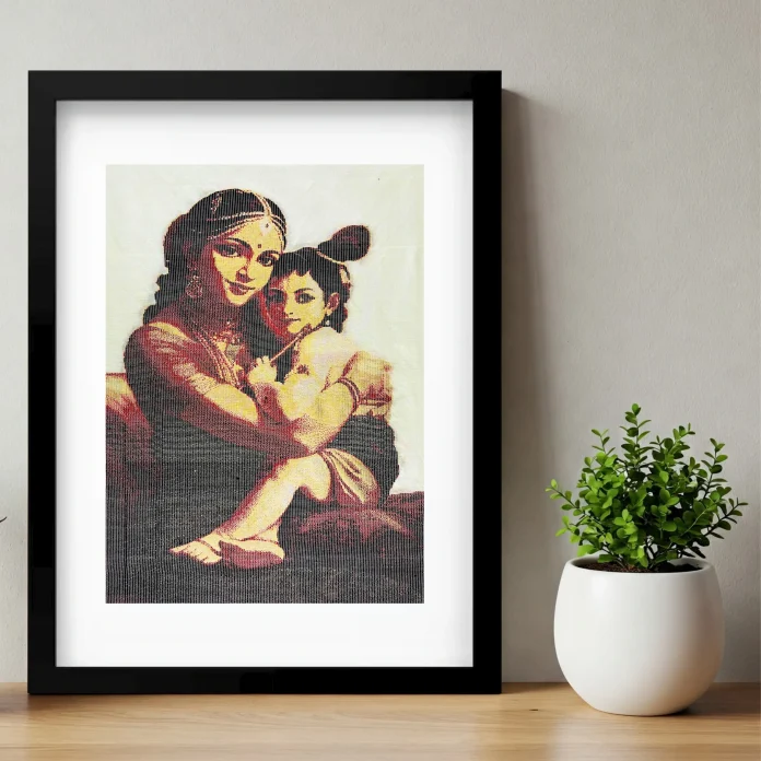 Enchanting Wall Art: Kamakshi Amman Framed Decor for Indian Art Lovers